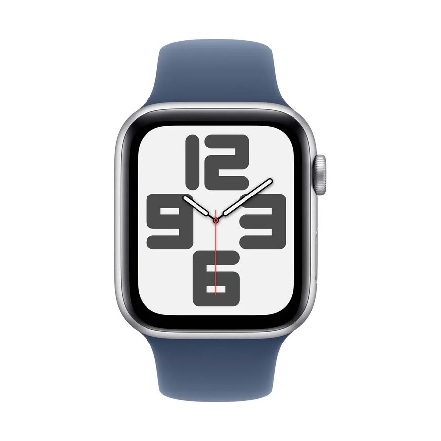 Apple-Watch-SE-GPS-Cellular-44mm-Aluminium-Case-met-Denim-Sport-Band-SM-Smartwatch-Zilver