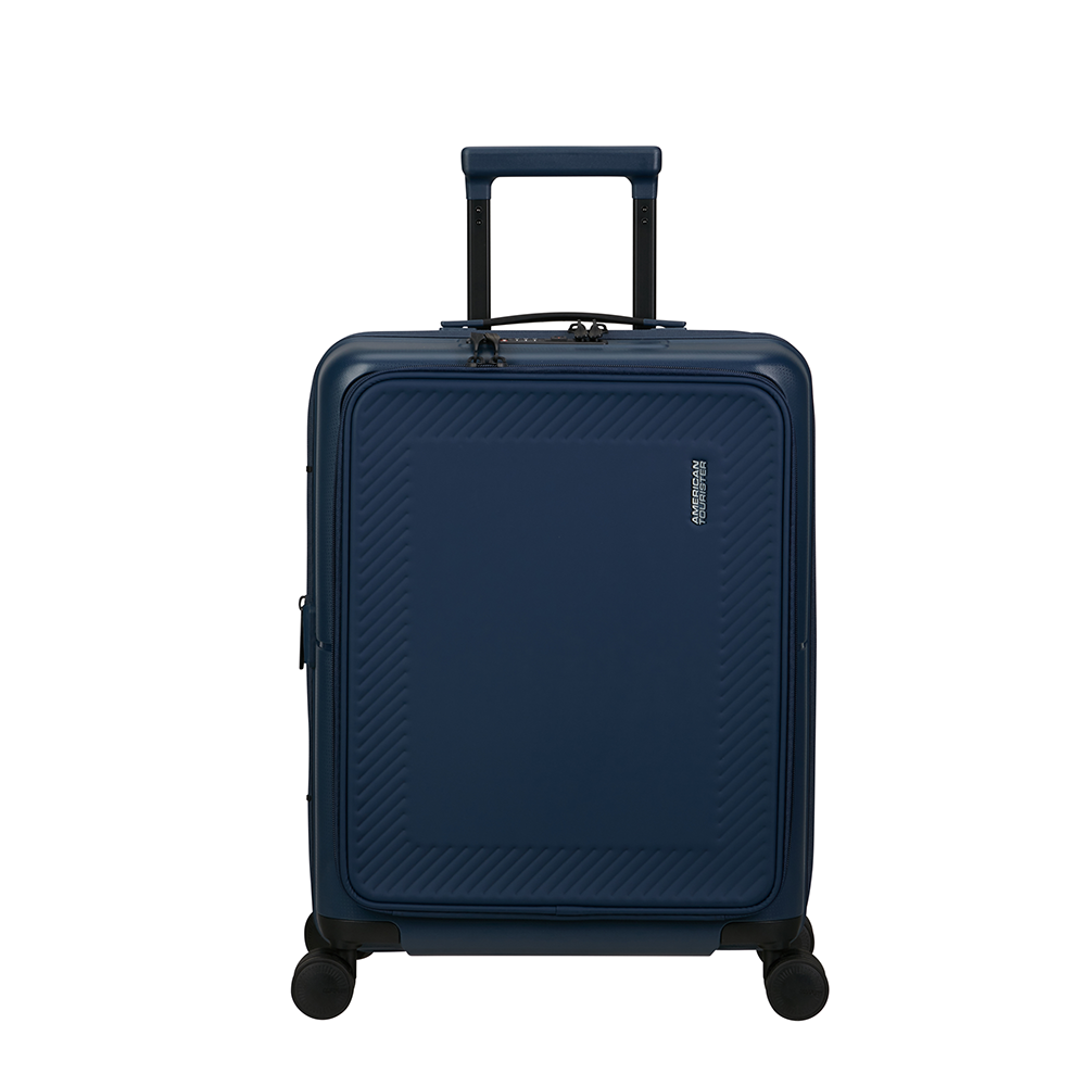 Blauw-American-Tourister-Dashpop-Spinner-55-Expandable-Frontloader-Midnight-Blue