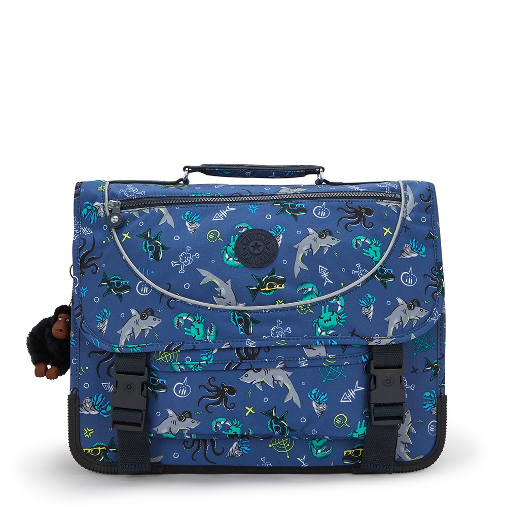 Blauw-Kipling-Preppy-Rugzak-Undersea-Party