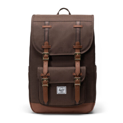 Bruin Herschel Little America Mid Volume Rugzak Chocolate Brown Crosshatch/Saddle Brown