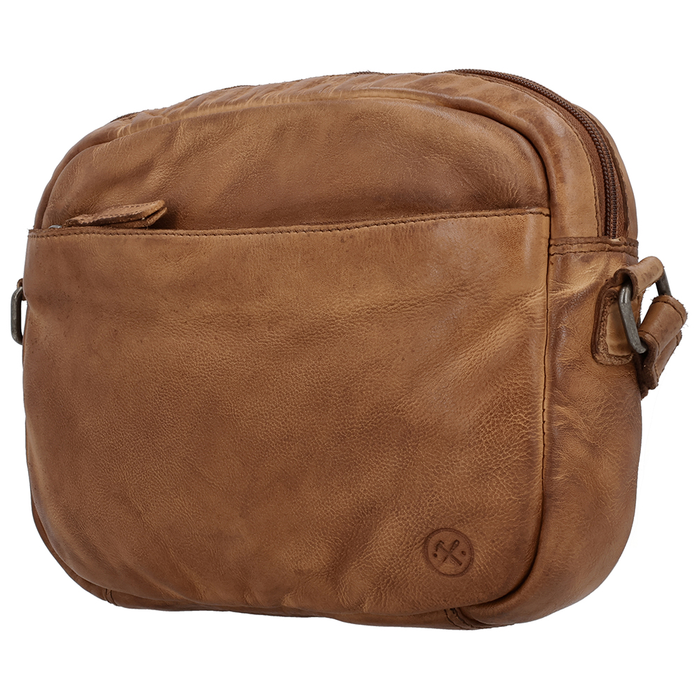 Bruin-Hide-Stitches-Essentials-Schoudertas-Cognac
