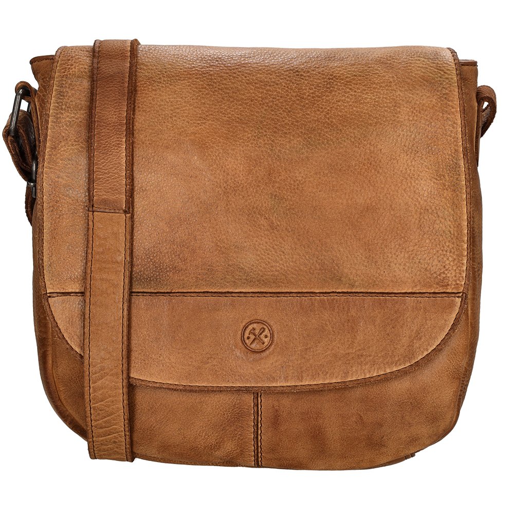 Bruin-Hide-Stitches-Idaho-Schoudertas-Cognac