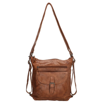 Bruin Hide & Stitches Paint Rock Rugtas Shopper Cognac