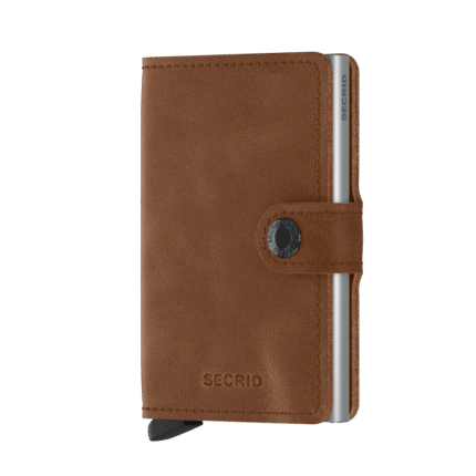 Bruin Secrid Mini Wallet Portemonnee Vintage Cognac Silver