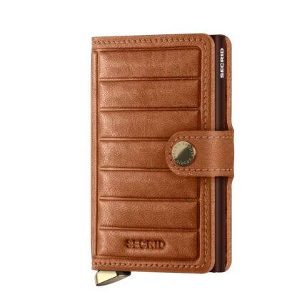 Bruin Secrid Premium Mini Wallet Portemonnee Emboss Lines Cognac