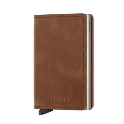 Bruin Secrid Slim Wallet Portemonnee Vintage Cognac Silver