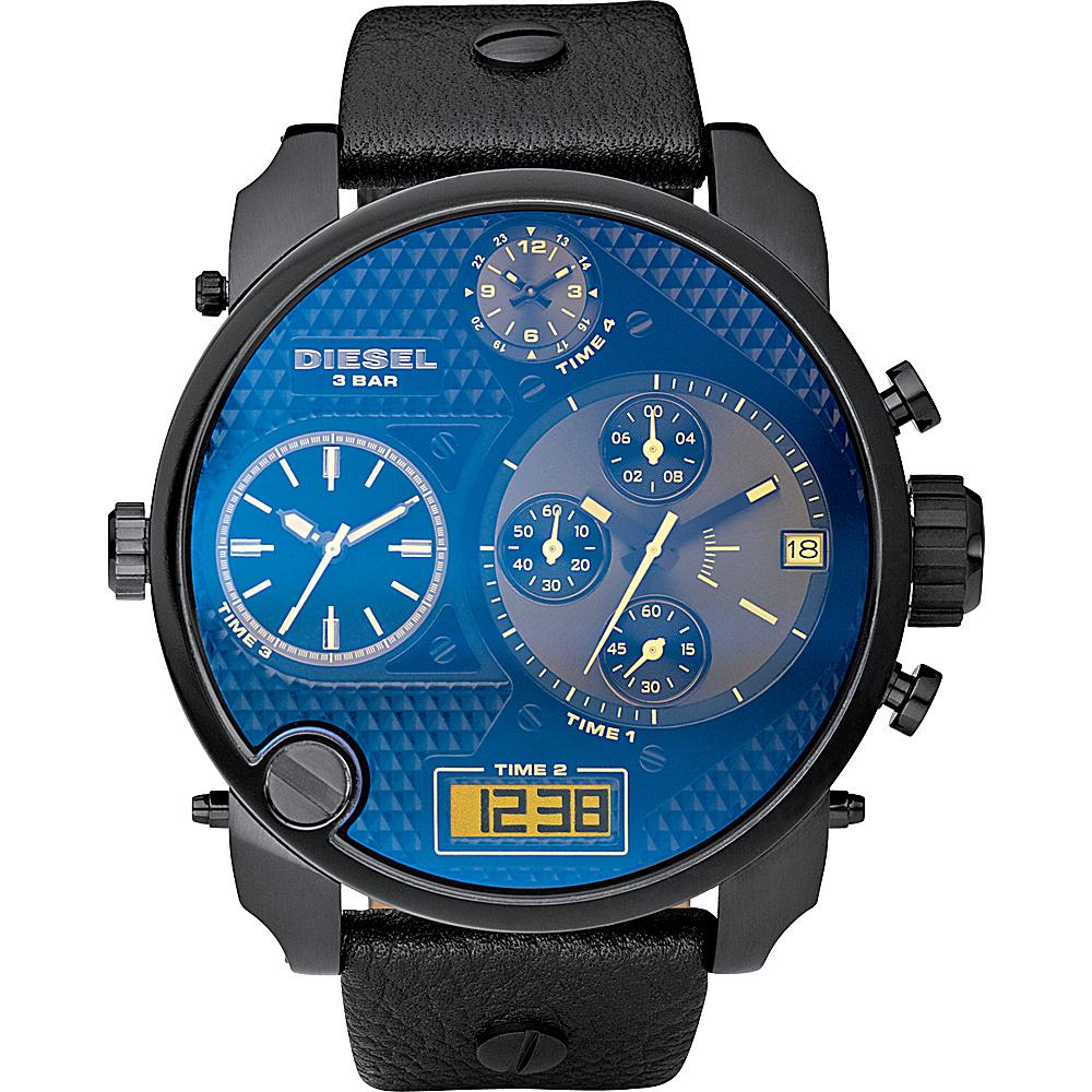 Diesel-Heren-Mr.-Daddy-zwart-lederen-chronograaf-horloge-DZ7127