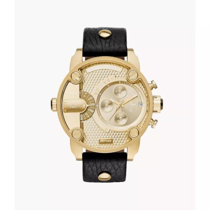 Diesel heren zwart lederen DZ7363 quartz horloge