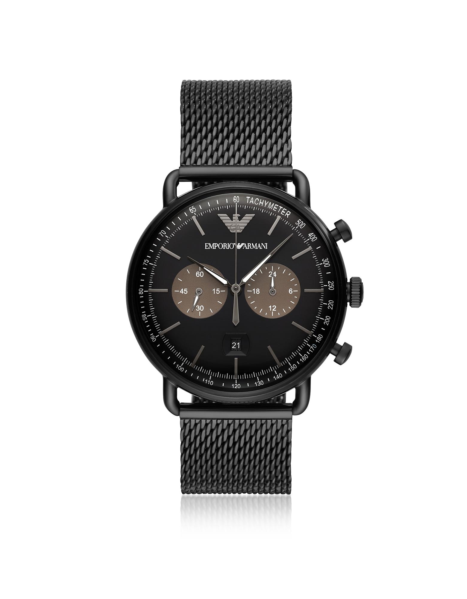 Emporio-Armani-Aviator-Round-Quartz-Multi-color-wijzerplaat-HerenhorlogeAR11142