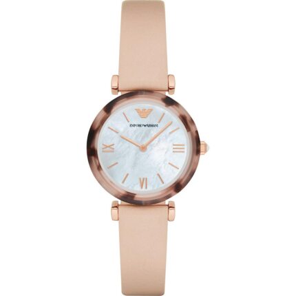 Emporio Armani Dames 'Gianni T-Bar' Quartz kunststof en leer casual horloge AR11004