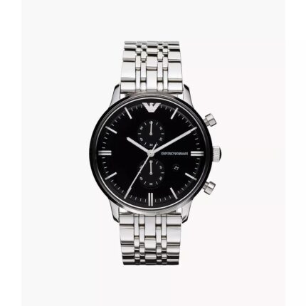 Emporio Armani Heren Classic zwarte wijzerplaat horloge AR0389