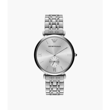 Emporio Armani Herenhorloge met klassieke zilveren wijzerplaat AR1819