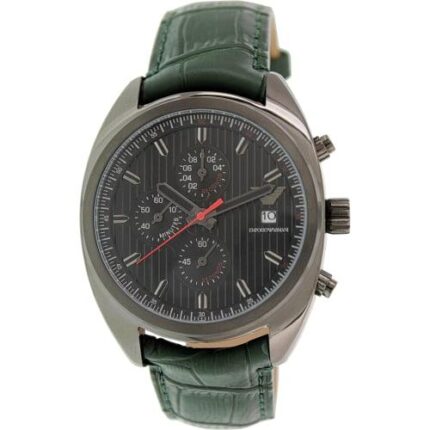 Emporio Armani Herenportivo AR5936 groen lederen analoog quartz horloge