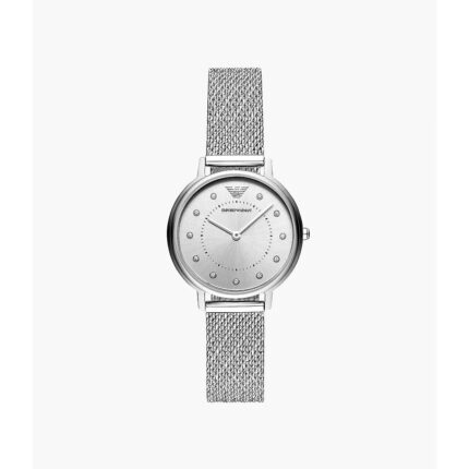 Emporio Armani Quartz Crystal zilveren wijzerplaat dameshorloge AR11128