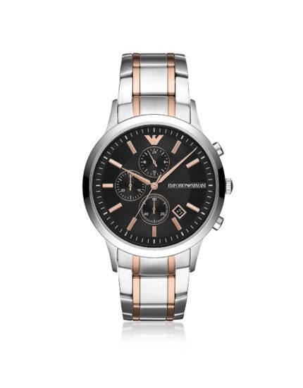 Emporio Armani Renato zwarte wijzerplaat roestvrij stalen HerenhorlogeAR11165