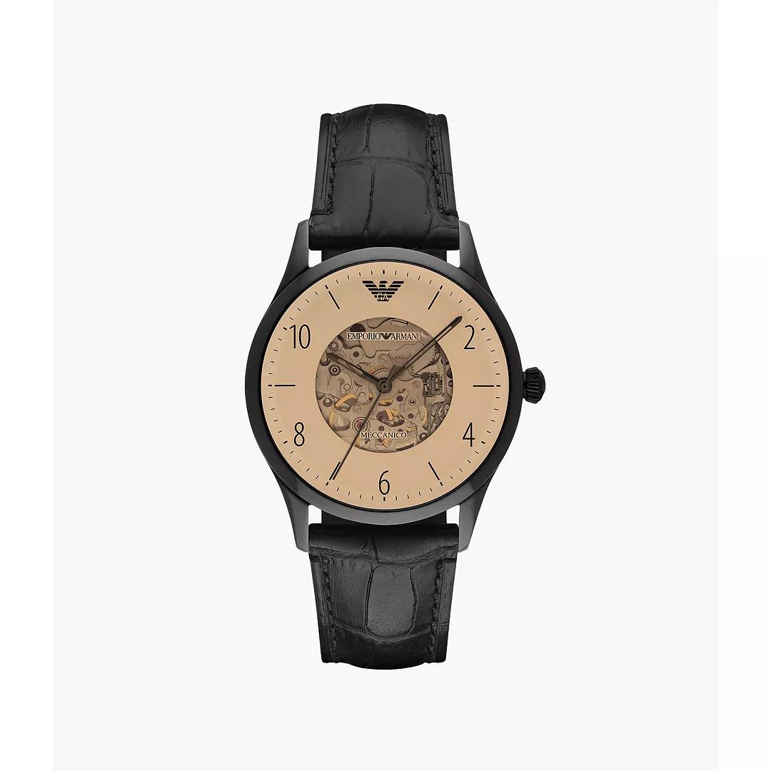 Emporio-Armani-automatisch-beige-wijzerplaat-heren-lederen-horloge-AR1923