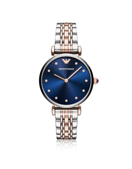 Emporio Armani dameshorloge in tweekleurig roestvrij staal AR11092