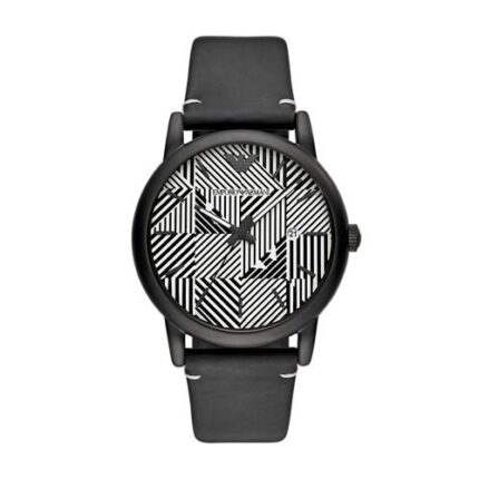 Emporio Armani heren Luigi zwart Ion verguld horloge - AR11136
