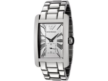 Emporio Armani heren roestvrij stalen armbandhorloge zilveren wijzerplaat AR0145