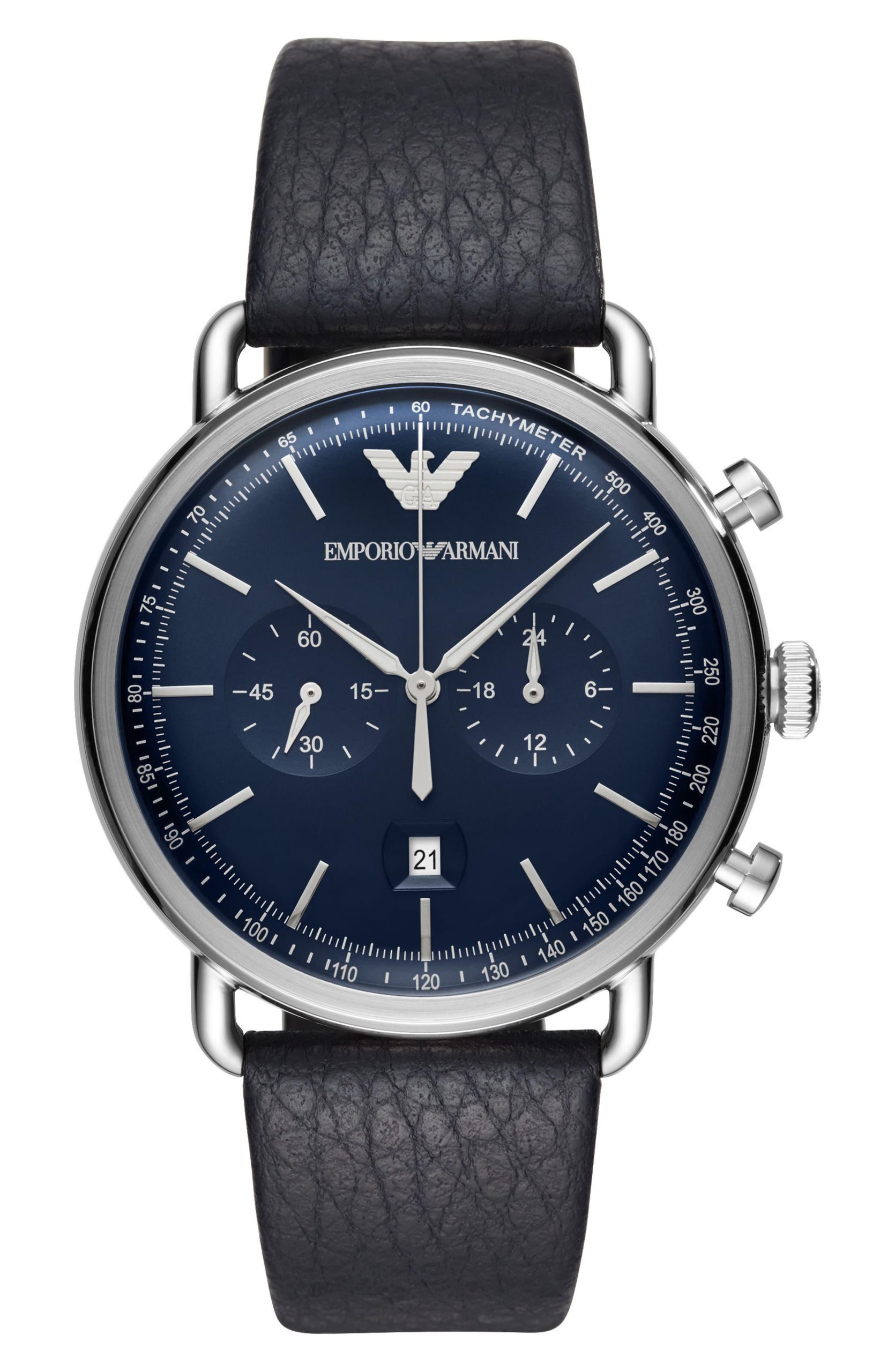 Emporio-Armani-klassiek-lederen-chronograaf-HerenhorlogeAR1828