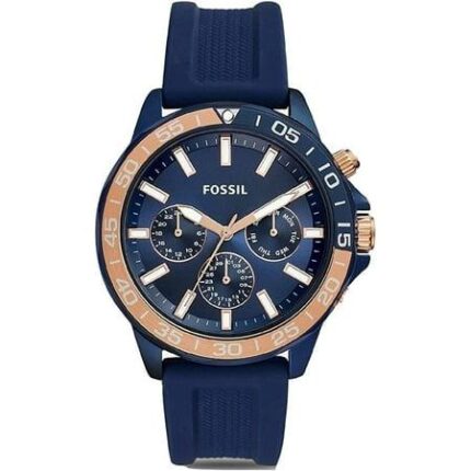 Fossil Bannon multifunctioneel blauw siliconen horloge BQ2498