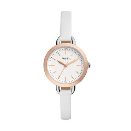 Fossil Classic Minute driewijzers wit lederen horloge 32 mm BQ3328