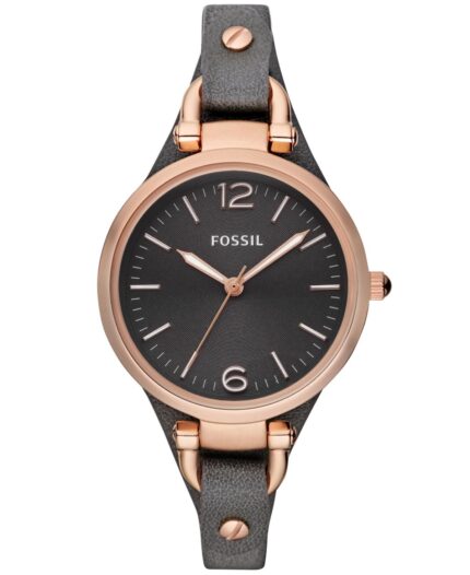 Fossil Dames Georgia Three-wijzer dag-datum Rosegoudkleurig roestvrijstalen horloge ES3077