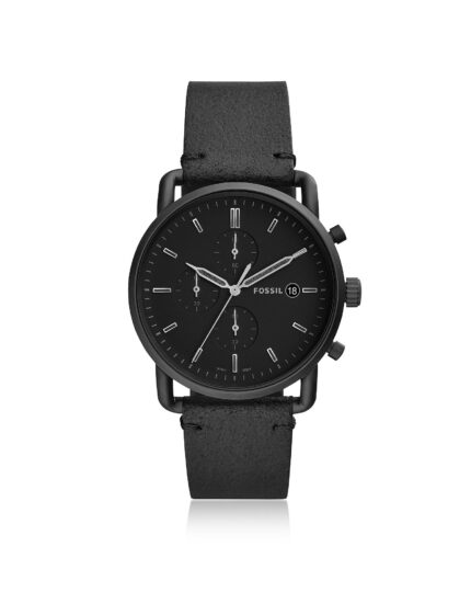 Fossil Heren Commuter FS5504 zwart lederen Japans quartz horloge