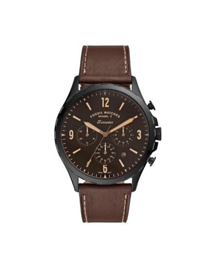 Fossil Heren Forrester chronograaf chronograaf zwartkleurig roestvrijstalen horloge FS5608