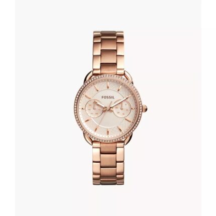 Fossil Heren Tailor Rose-Goud roestvrij staal multifunctioneel horloge ES4264