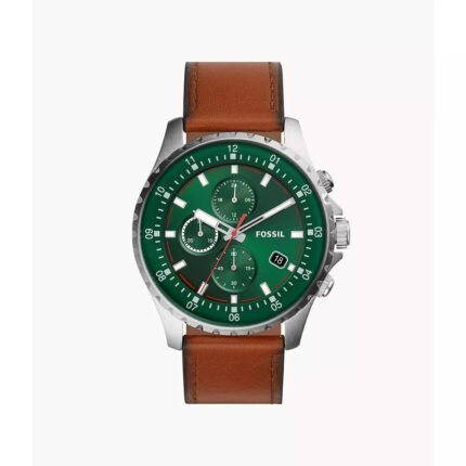 Fossil Men's Dillinger Brown Leather Strap Watch 48mm