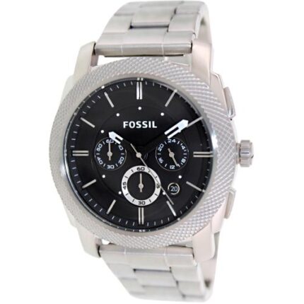 Fossil heren FS4776 machine chronograaf rond zilverkleurig armbandhorloge