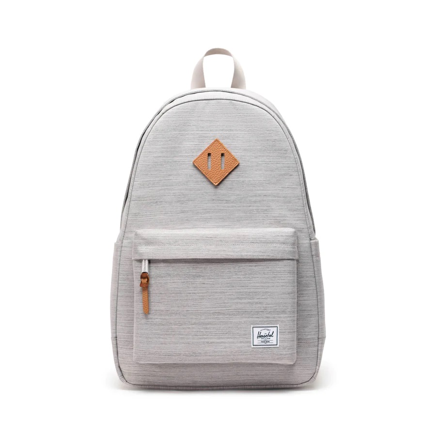 Grijs-Herschel-Heritage-Backpack-Rugzak-Light-Grey-Crosshatch