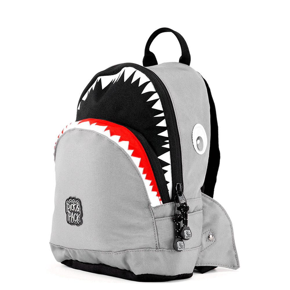 Grijs-Pick-Pack-Rugzak-S-Shark-Shape-Grey