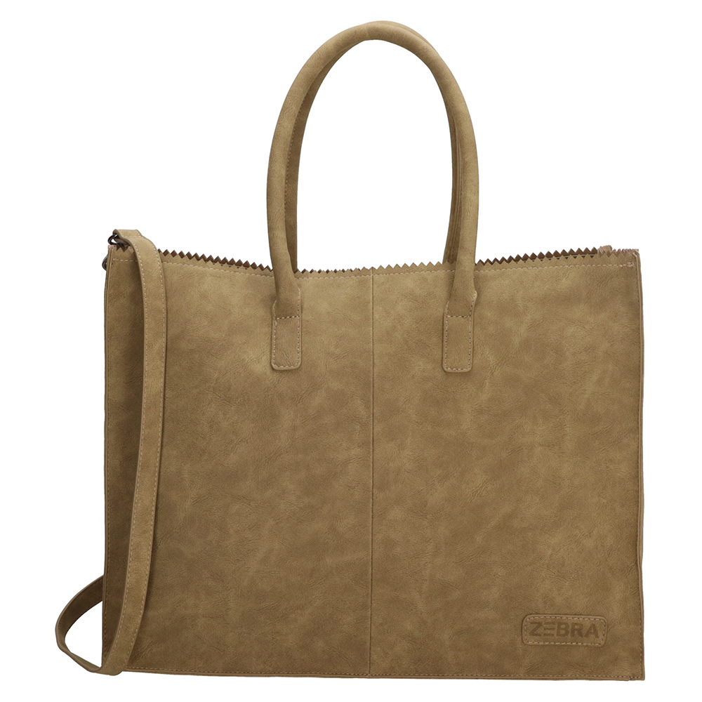 Groen-Zebra-Natural-Bag-Lisa-XL-Shopper-Olijfgroen