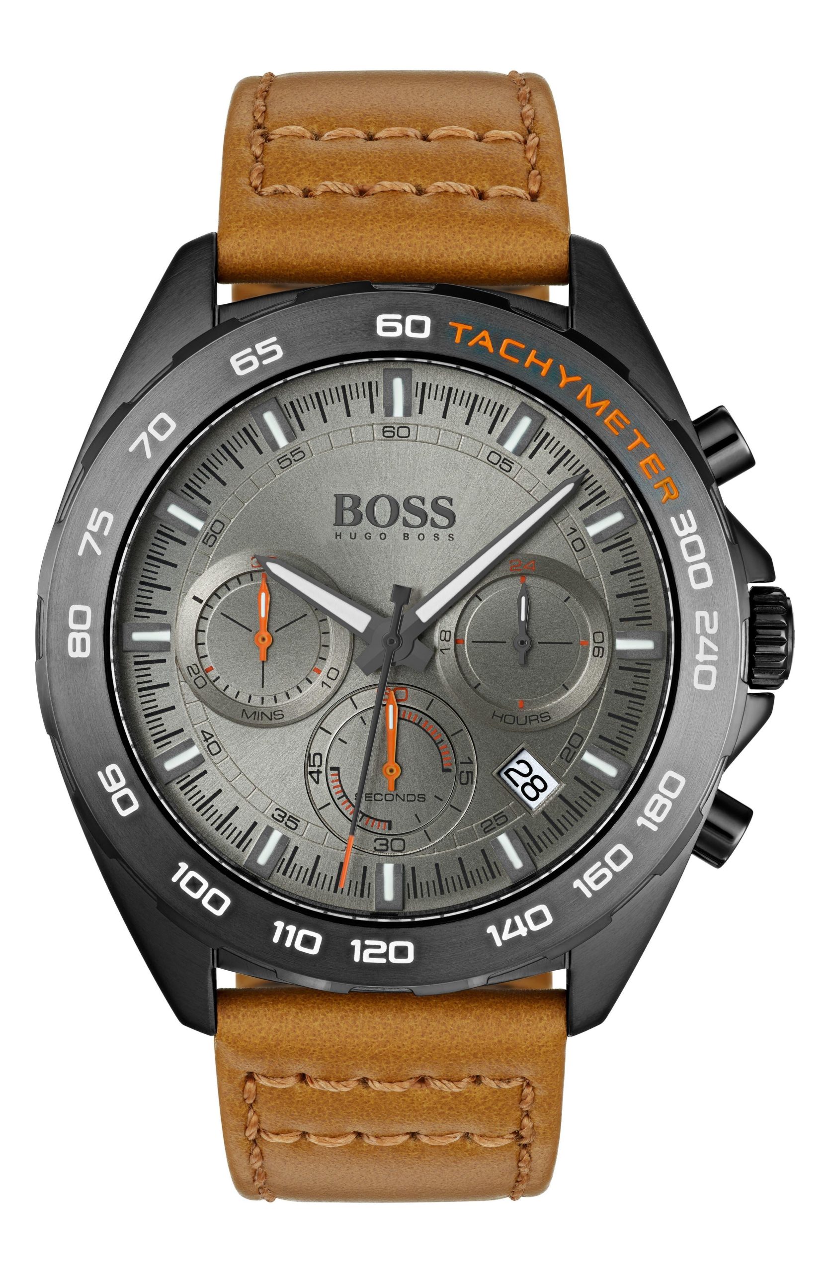 Heren-Boss-Intensity-chronograaf-lederen-bandhorloge-44-mm