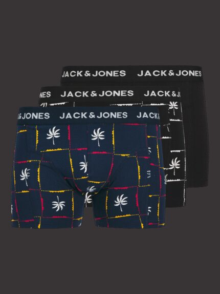 Jack & Jones Boxershorts JACPALM Trunks 3-pack Black / Navy Blazer-M