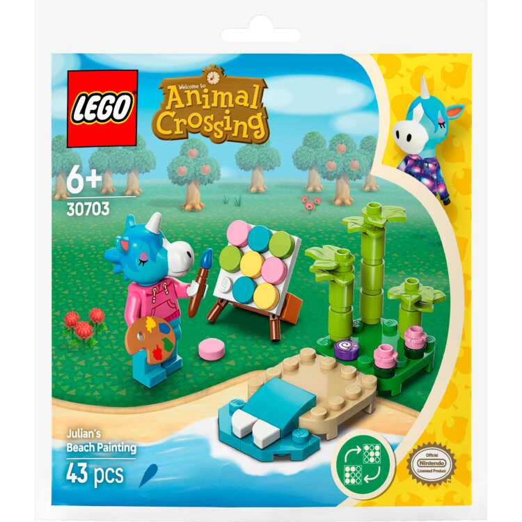 LEGO-Animal-Crossing-Strandschilderen-met-Julian-Constructiespeelgoed