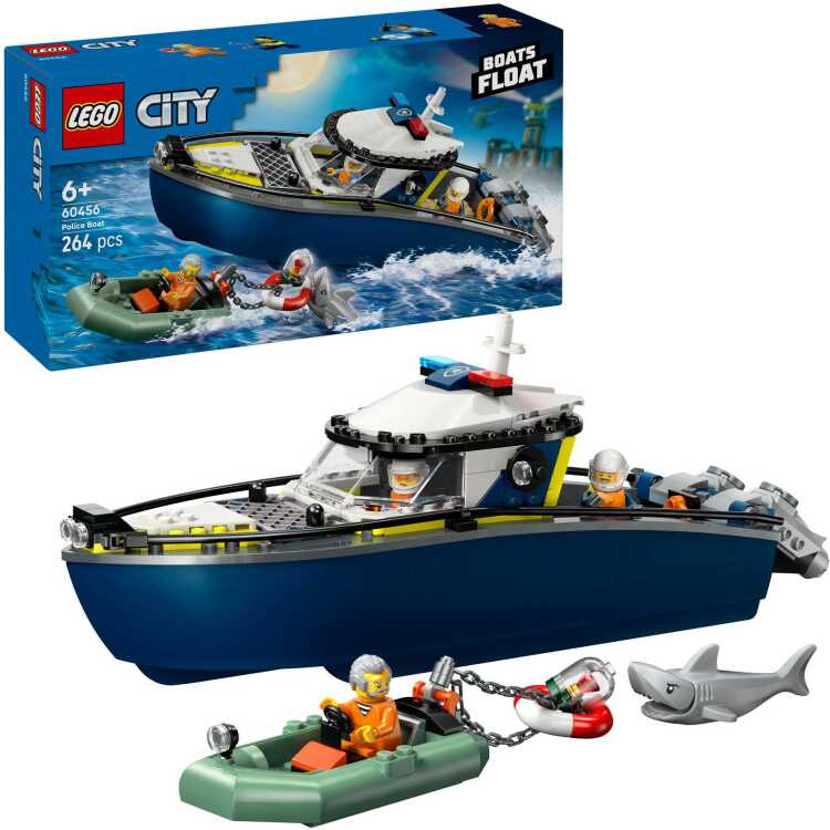 LEGO-City-Achtervolging-met-politieboot-Constructiespeelgoed