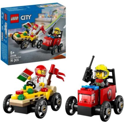 LEGO City - Raceautopakket: pizzabestelwagen vs. brandweerauto Constructiespeelgoed