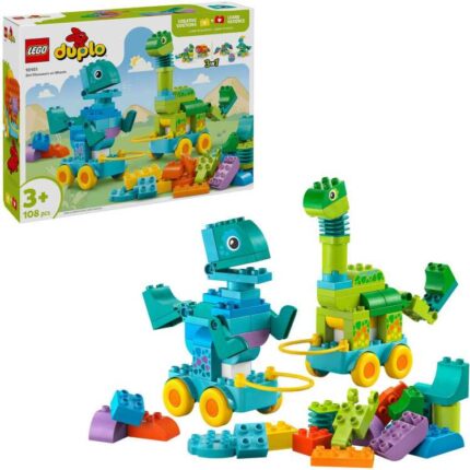 LEGO DUPLO - 3-in-1 dinosaurussen op wielen Constructiespeelgoed
