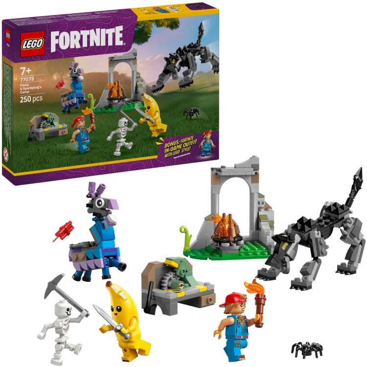 LEGO-Fortnite-Peely-en-Sparkplugs-kamp-Constructiespeelgoed
