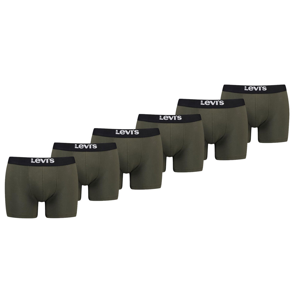 Levis-Boxershorts-Solid-Basic-Organic-Cotton-6-pack-Khaki-XL
