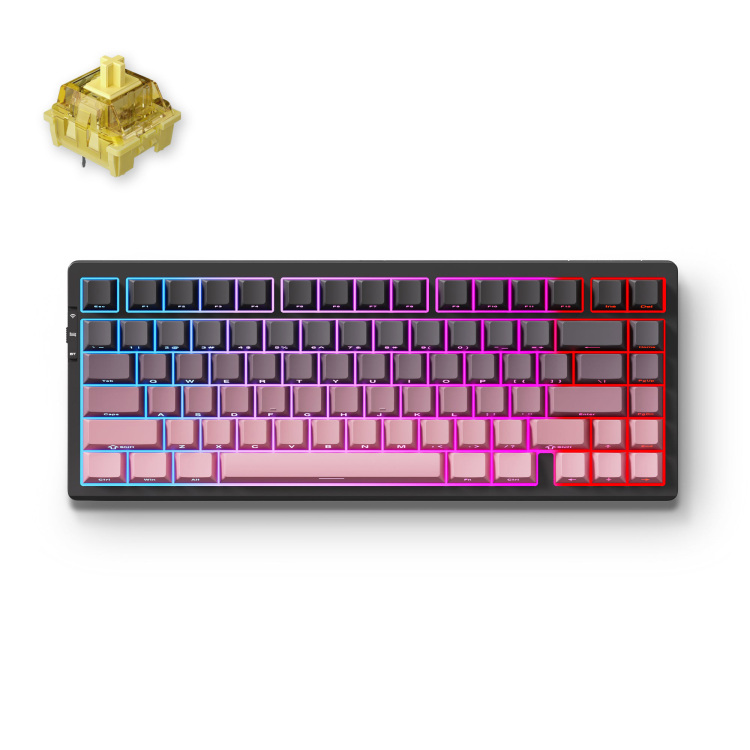MCHOSE-G75-Pro-Black-Pink-Cream-Shaft-Tri-mode-Gasket-Structure-Mechanical-gaming-toetsenbord