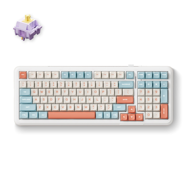 MCHOSE K99 Horizon Orange Hyacinth Wireless Gasket Mount Mechanical toetsenbord