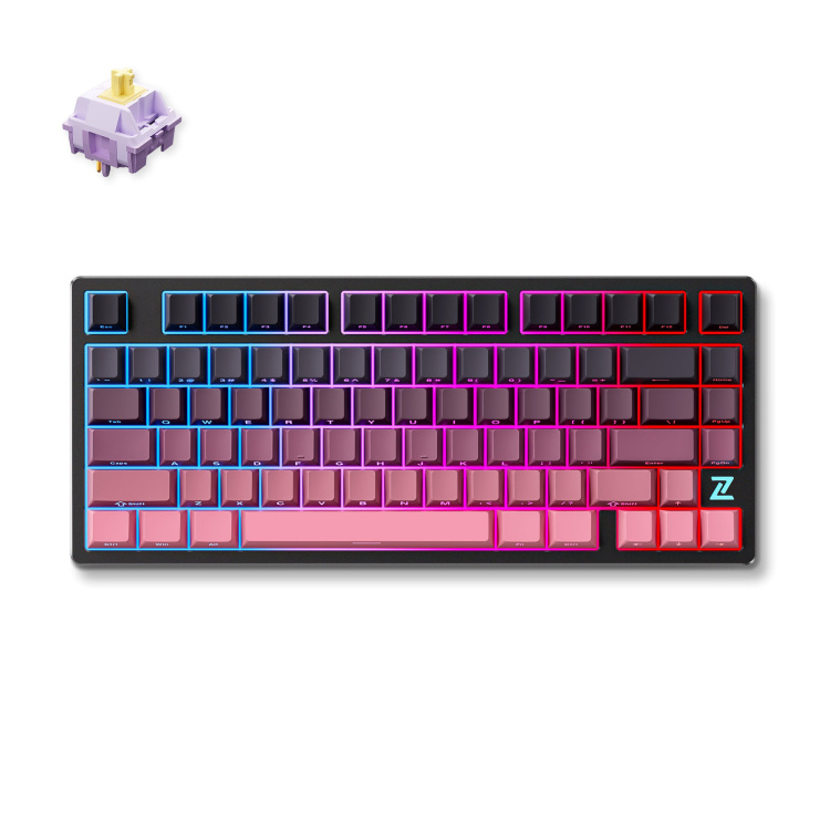 MCHOSE-Z75S-Black-Pink-Hyacinth-Metal-Top-Cover-Wireless-Mechanical-toetsenbord