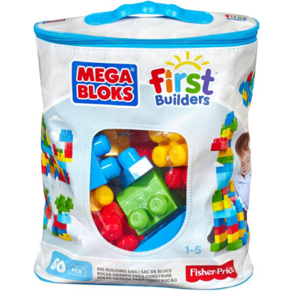 Mattel First Builders - Big Building Bag (Classic), 60 stuks Constructiespeelgoed