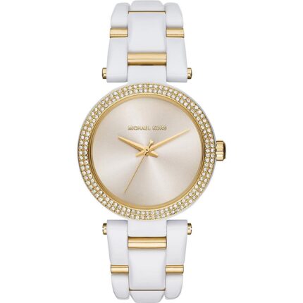 Michael Kors Dames Bradshaw roestvrijstalen horloge Cheetah-acetaat MK6887