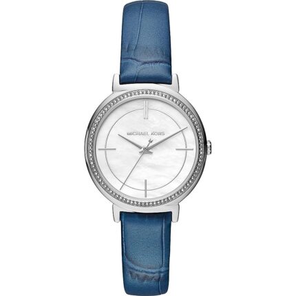 Michael Kors Dames Cinthia MK2661 zilver leer Japans quartz modehorloge
