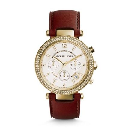 Michael Kors Dames Parker chocolade lederen chronograaf horloge MK2249